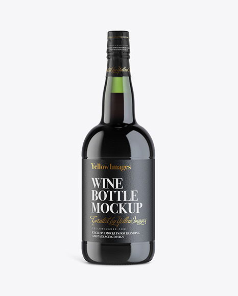 Green Glass Porto Wine Bottle Mockup
