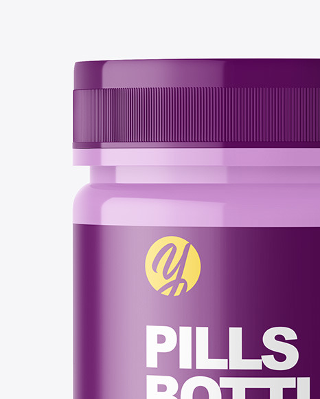 Glossy Bottle with Pills Mockup PSD #2