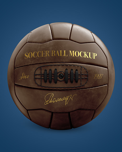 Download Vintage Leather Soccer Ball Mockup In Object Mockups On Yellow Images Object Mockups