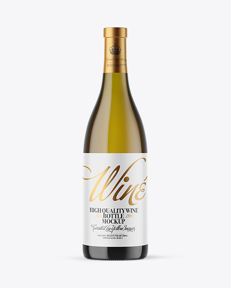Antique Green Glass White Wine Bottle Mockup