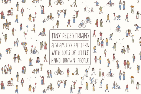 Tiny Pedestrians - Seamless Pattern