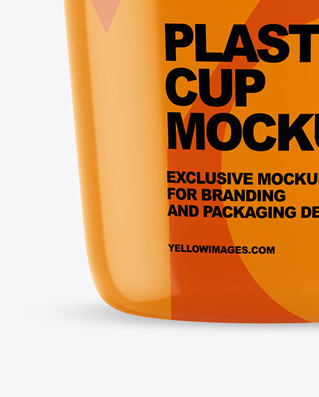 Plastic Glossy Cup Mockup PSD #1