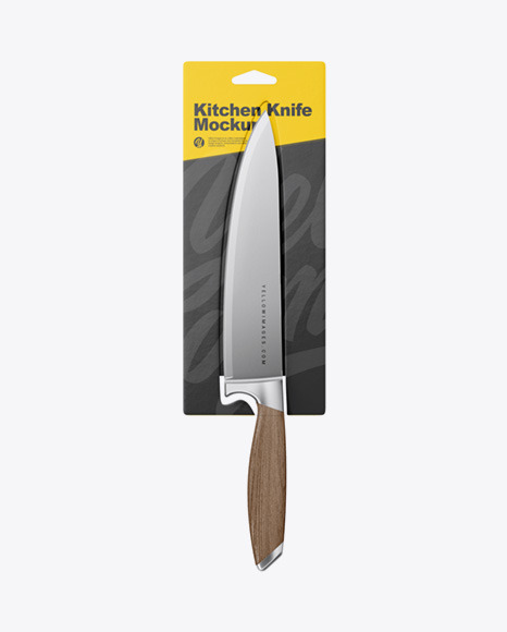 Kitchen Knife with Blister Pack Mockup