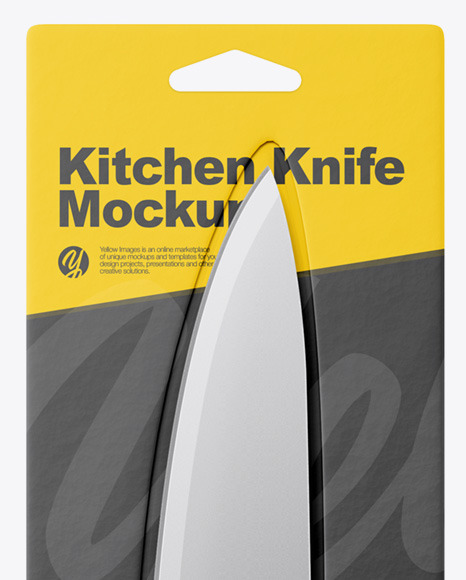 Kitchen Knife with Blister Pack Mockup PSD #2
