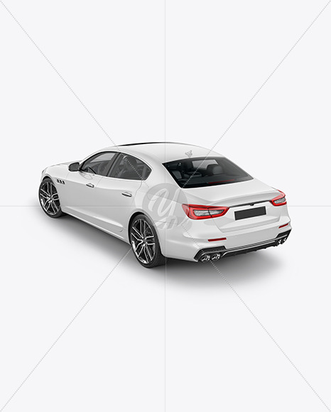 Luxury Sedan Mockup - Back Half Side View (High Angle Shot) - Yellowimages Mockups