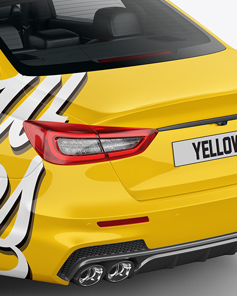 Luxury Sedan Mockup   Back Half Side View (High Angle Shot) PSD #1