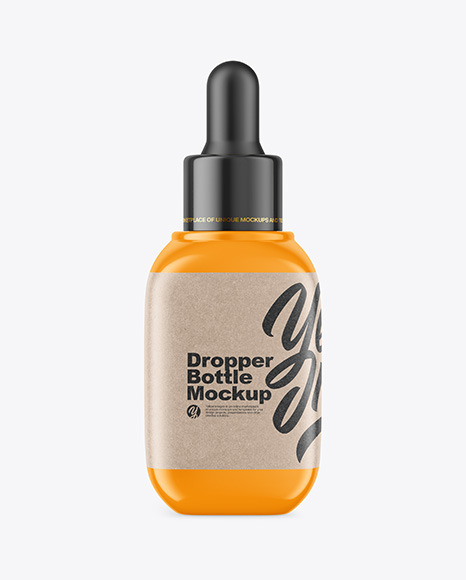 Glossy Dropper Bottle Mockup PSD #2