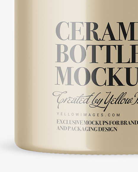Glossy Ceramic Bottle Mockup PSD #1