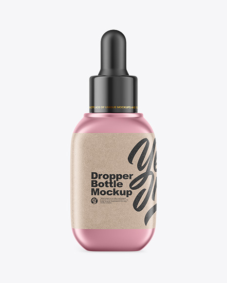Metallic Dropper Bottle Mockup PSD #2