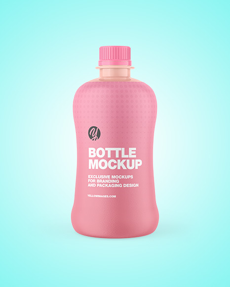 Glossy Bottle With Paper Label Mockup PSD #6