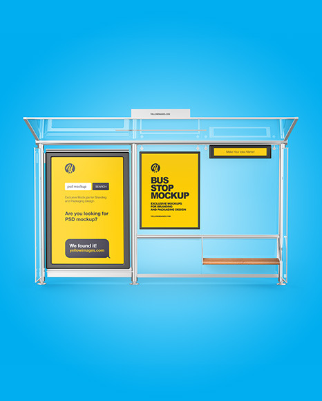 Metallic Bus Stop Mockup PSD #2