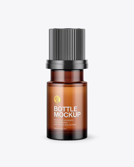 Small Amber Glass Bottle Mockup   Front View PSD #6