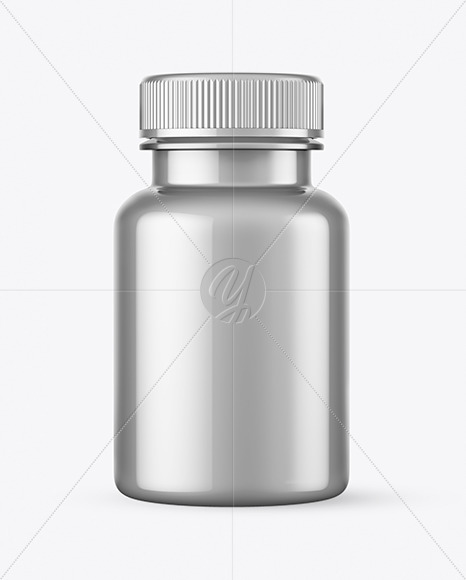 Metallic Pills Bottle Mockup PSD #3