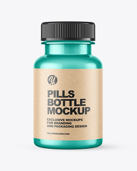 Metallic Pills Bottle Mockup PSD #2