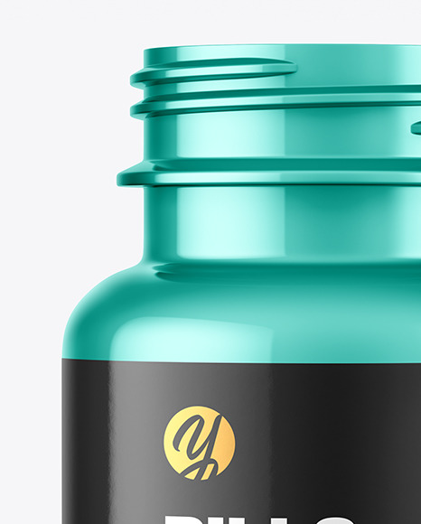 Metallic Pills Bottle Mockup PSD #1