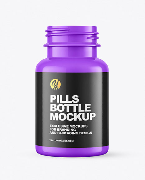 Glossy Pills Bottle Mockup