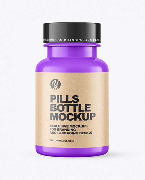 Glossy Pills Bottle Mockup PSD #2