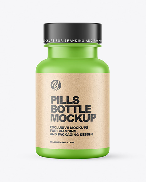 Matte Pills Bottle Mockup PSD #2