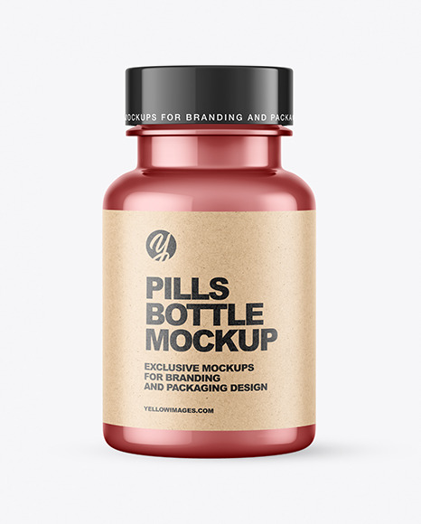 Metallic Pills Bottle Mockup PSD #2