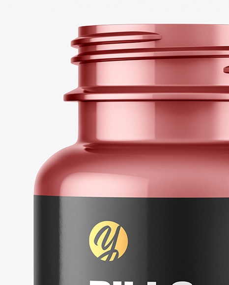 Metallic Pills Bottle Mockup PSD #1