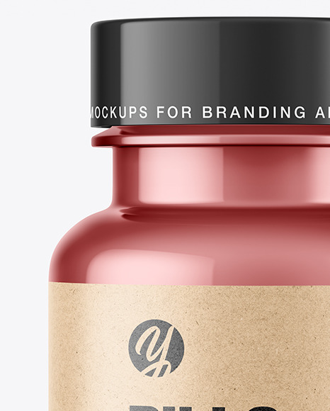 Metallic Pills Bottle Mockup PSD #5