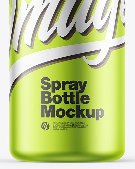 Metallic Spray Bottle Mockup PSD #5
