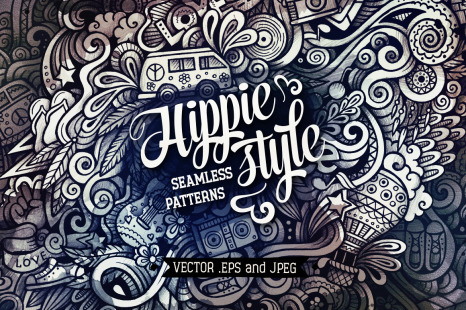 Hippie Graphic Doodle Patterns